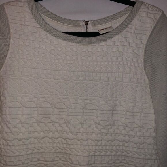 Women's Merona Cream & Grey Quilted Sweater - Picture 3 of 7